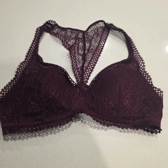 Victoria’s Secret Burgundy Lace Bralette Racerback Wireless - Picture 2 of 7